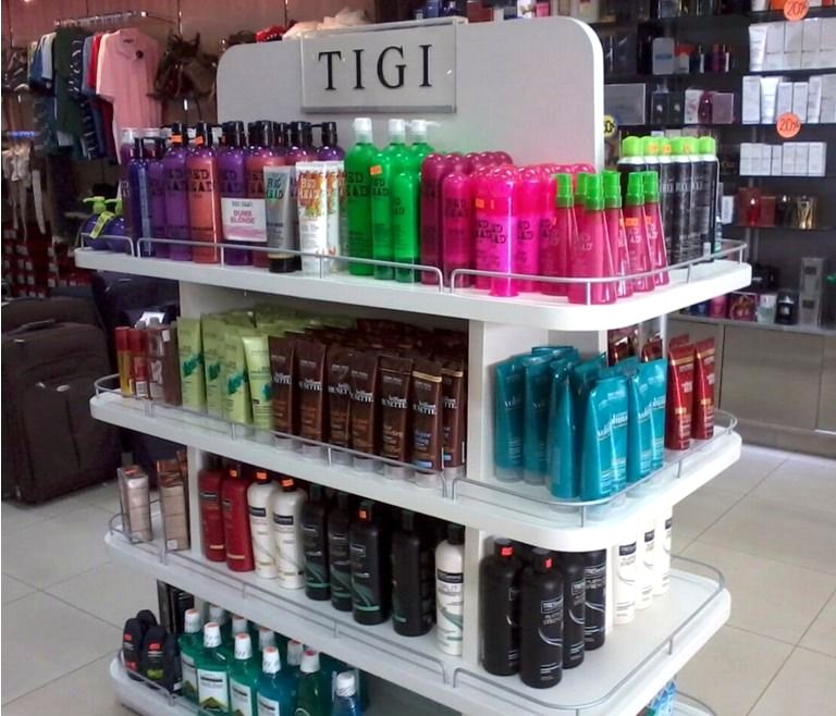 TIGI gondola in a border duty-free store